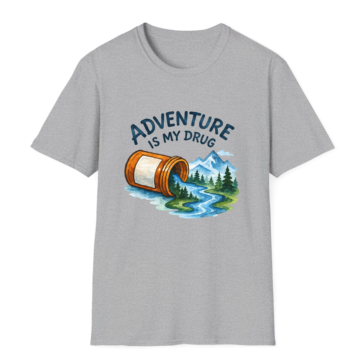Adventure Is My Drug T-Shirt - Sport Grey - front