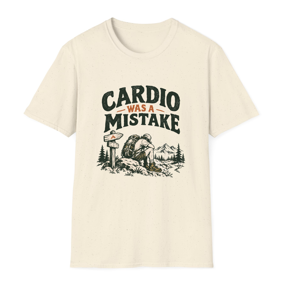Cardio Was A Mistake T-Shirt - Natural - front