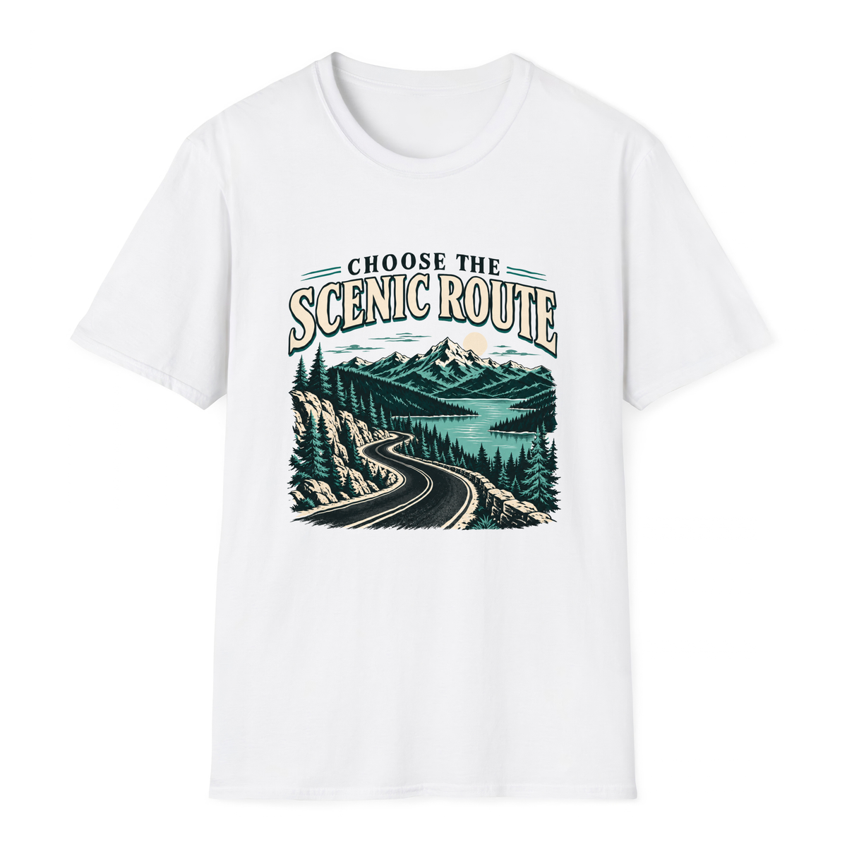 Choose The Scenic Route T-Shirt - White - front