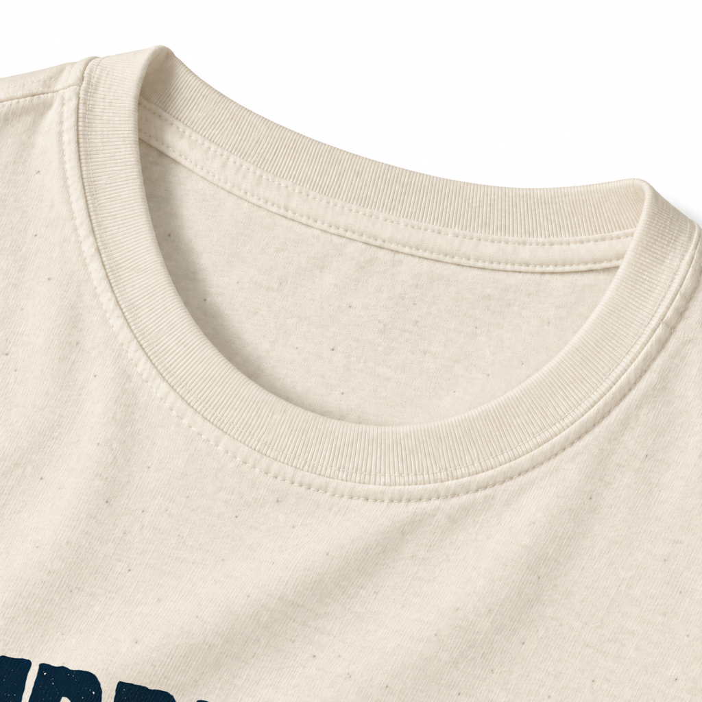 Currently Checking The Weather Again T-Shirt - Natural - collar close-up