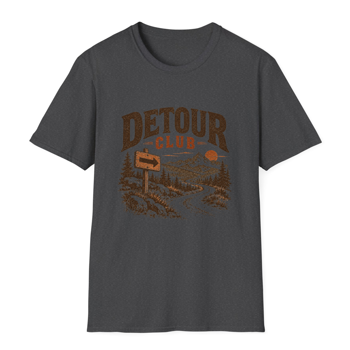 Detour Club T-Shirt - Dark Heather - front