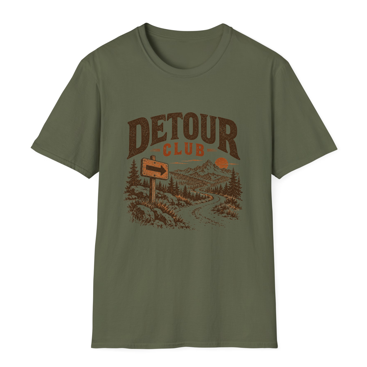 Detour Club T-Shirt - Military Green - front