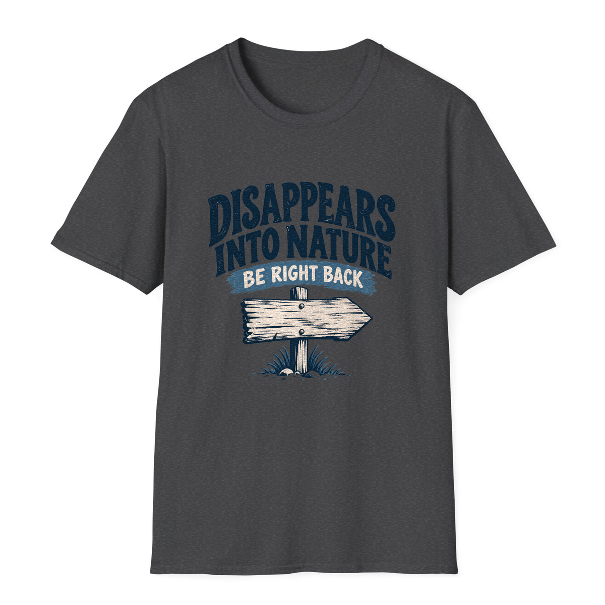 Disappears Into Nature T-Shirt - Dark Heather - front