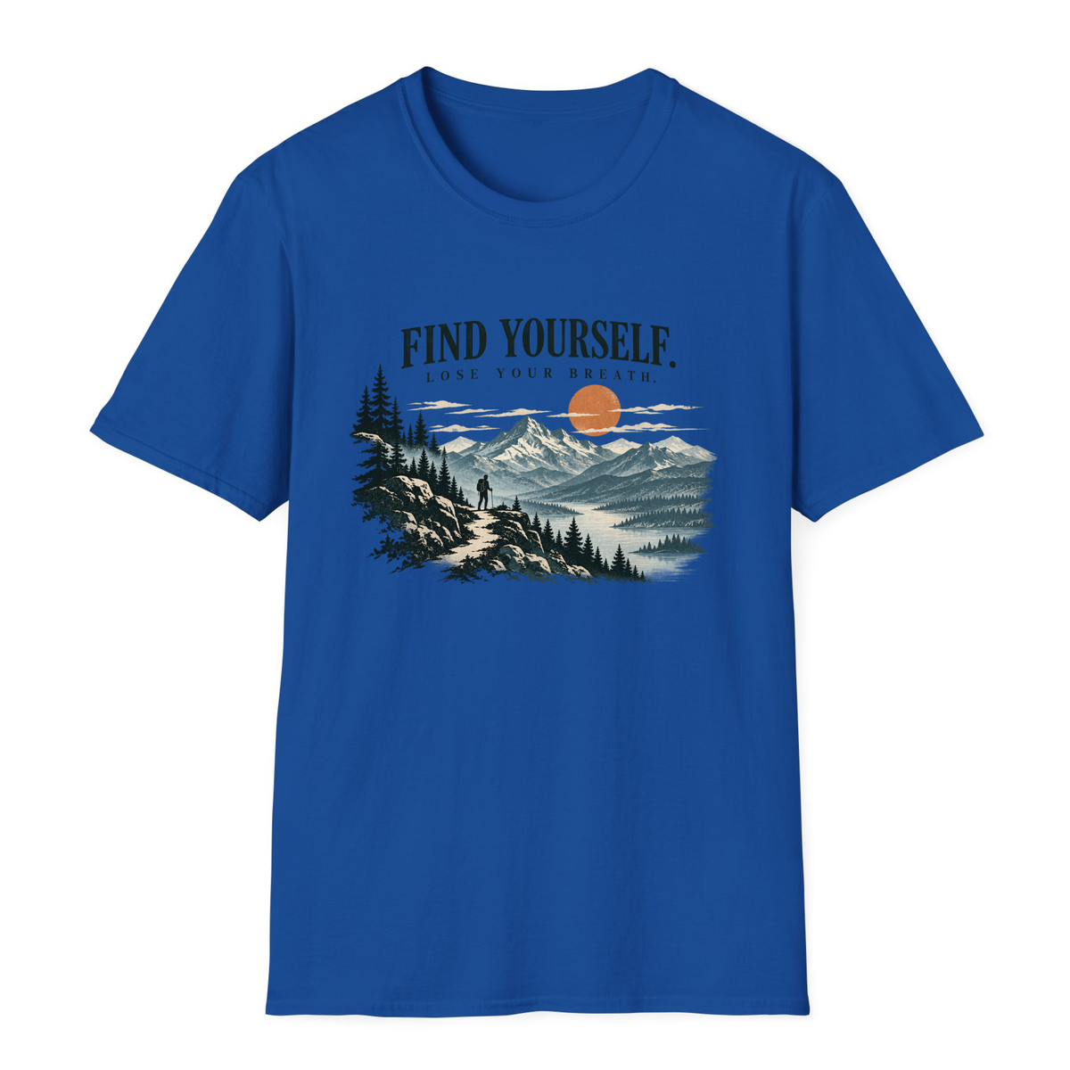 Find Yourself Lose Your Breath T-Shirt - Royal - front
