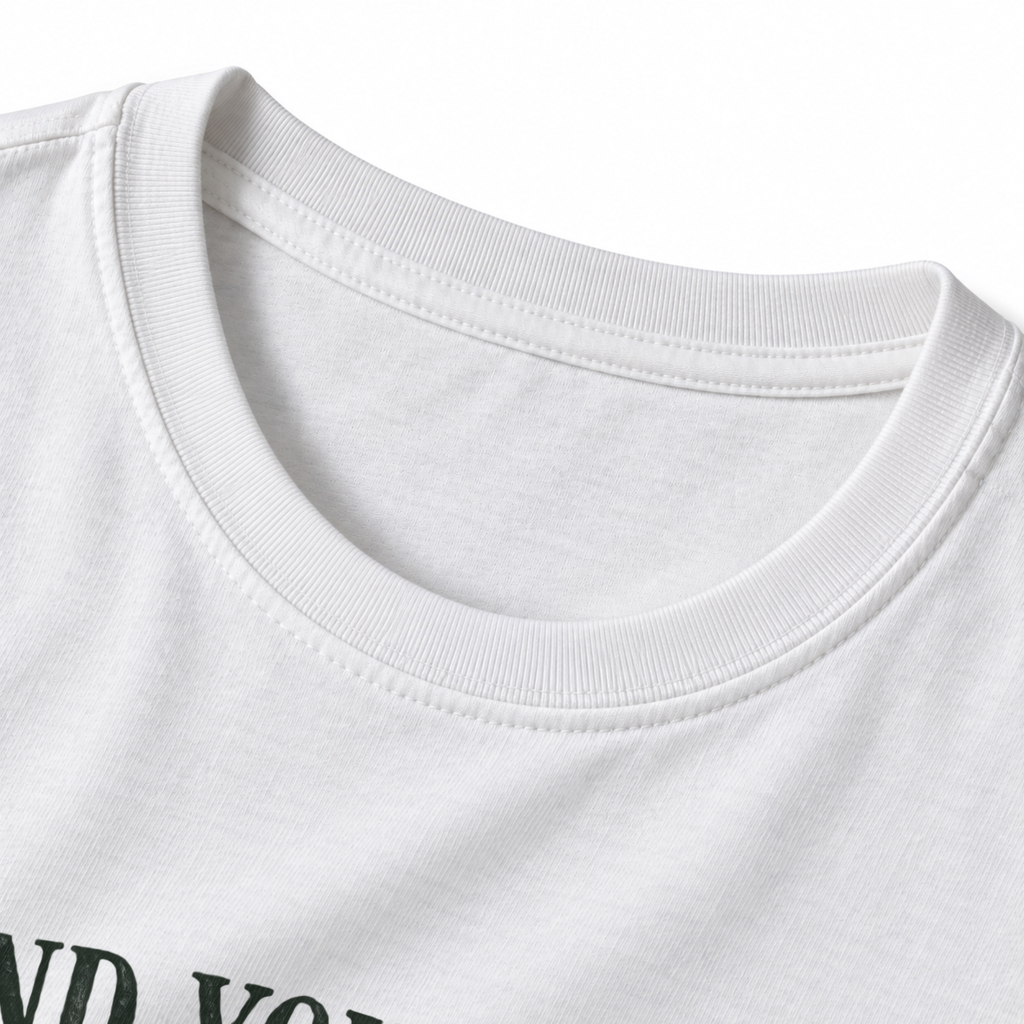 Find Yourself Lose Your Breath T-Shirt - White - collar close-up