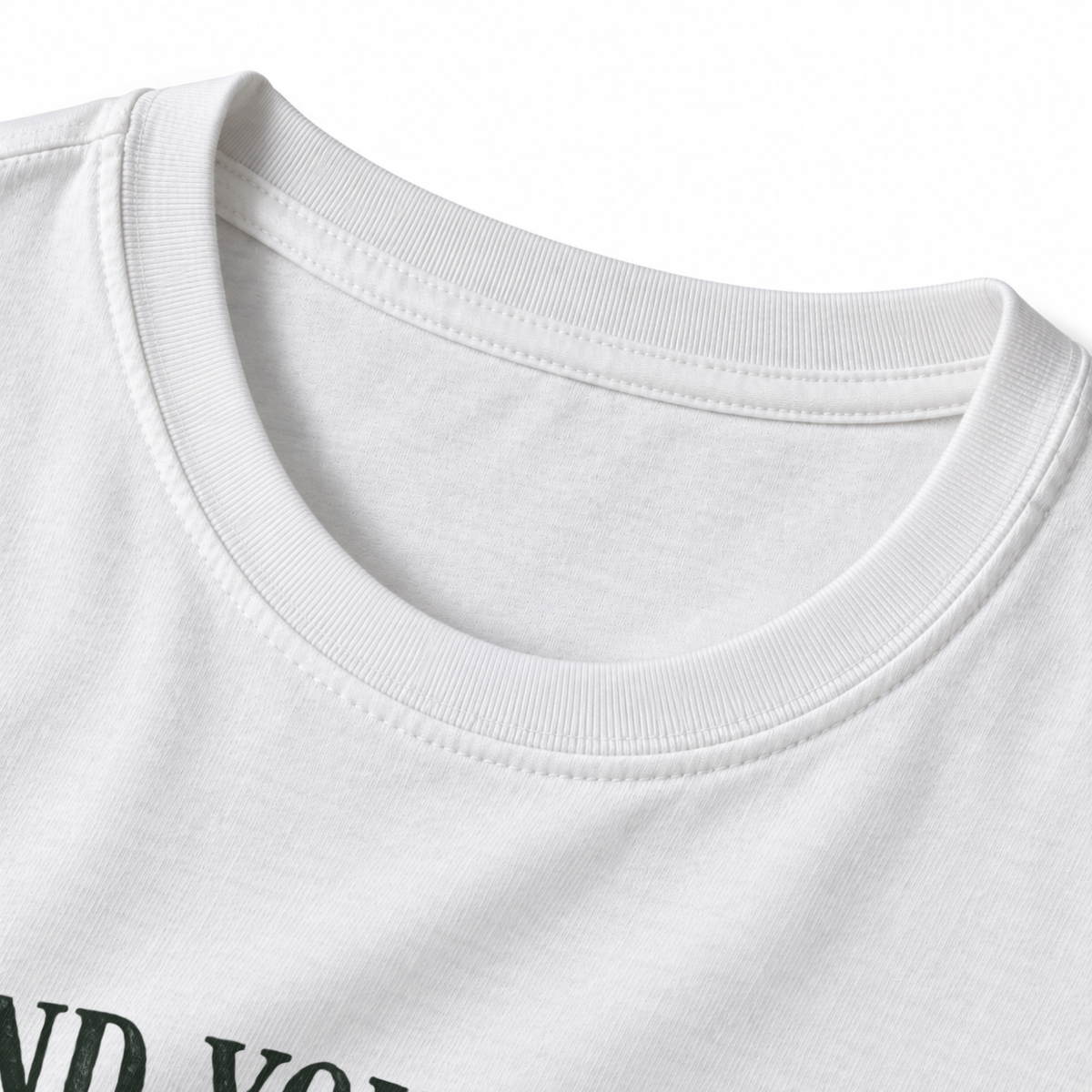 Find Yourself Lose Your Breath T-Shirt - White - collar close-up