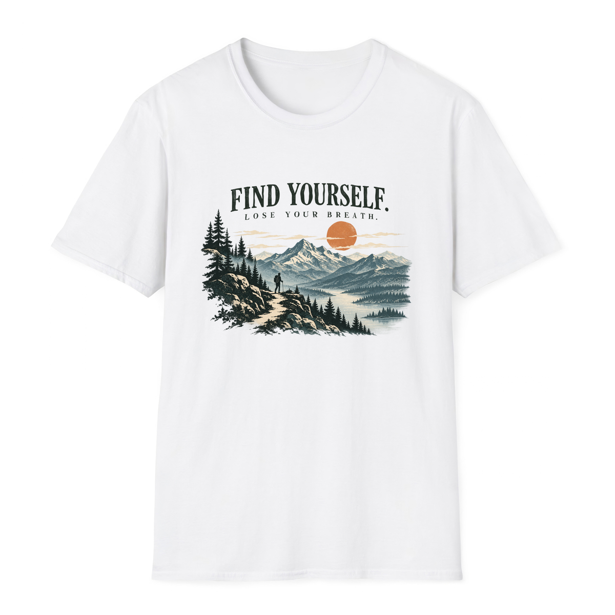 Find Yourself Lose Your Breath T-Shirt - White - front