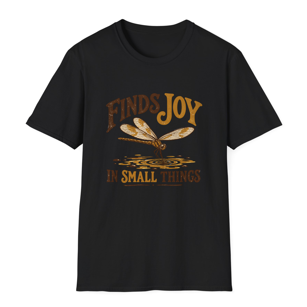 Finds Joy In Small Things T-Shirt - Black - front