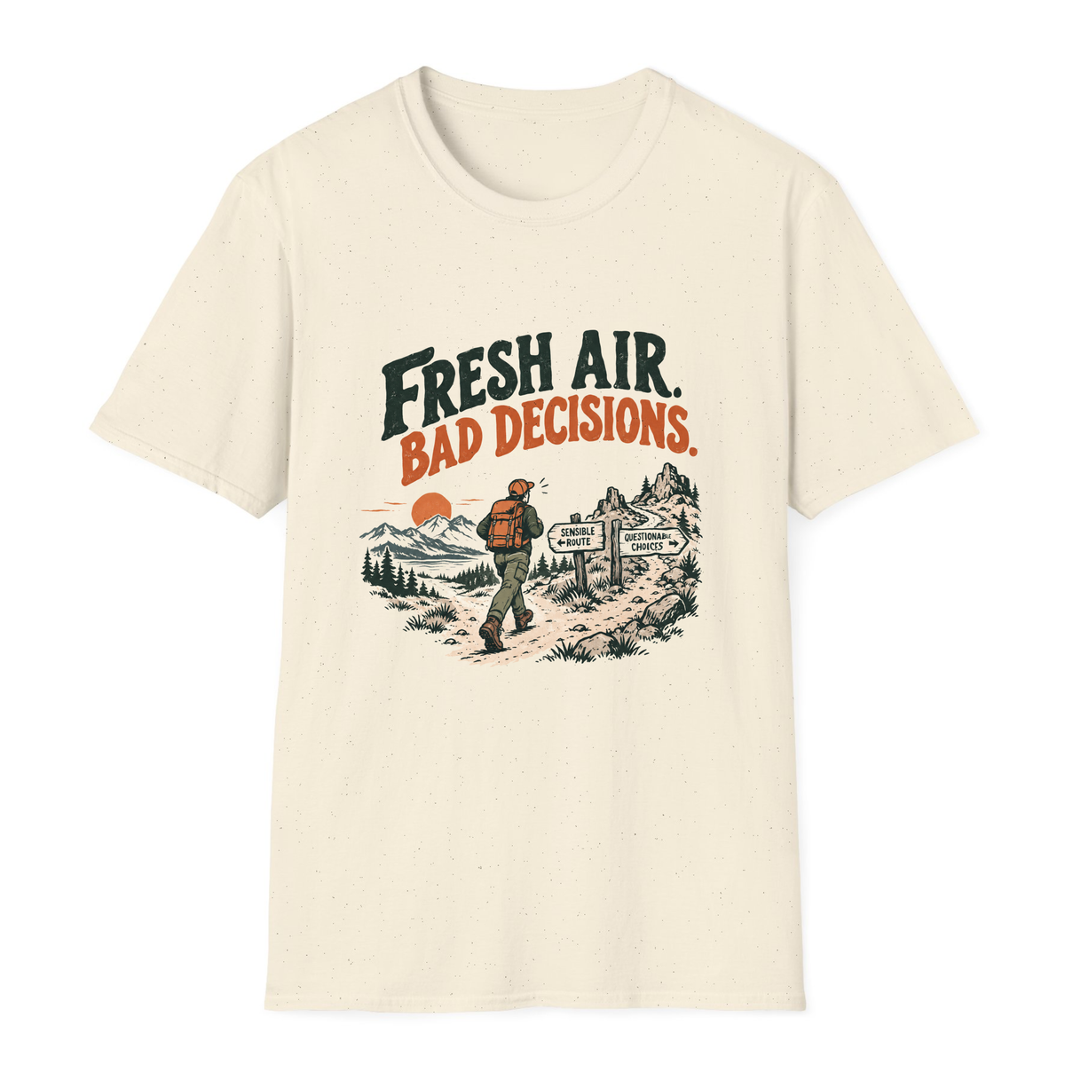 Fresh Air Bad Decisions T-Shirt - Natural - front