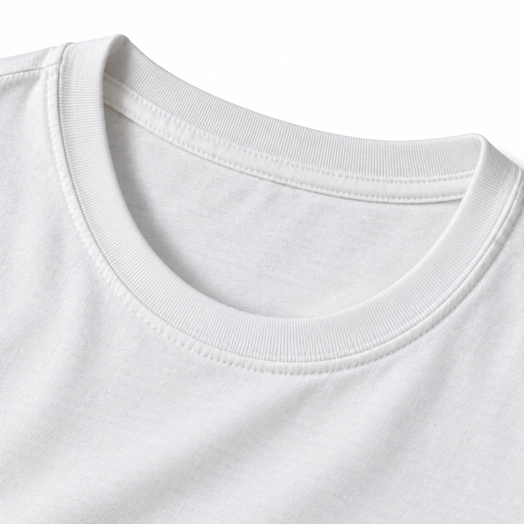 Fresh Air Bad Decisions T-Shirt - White - collar close-up