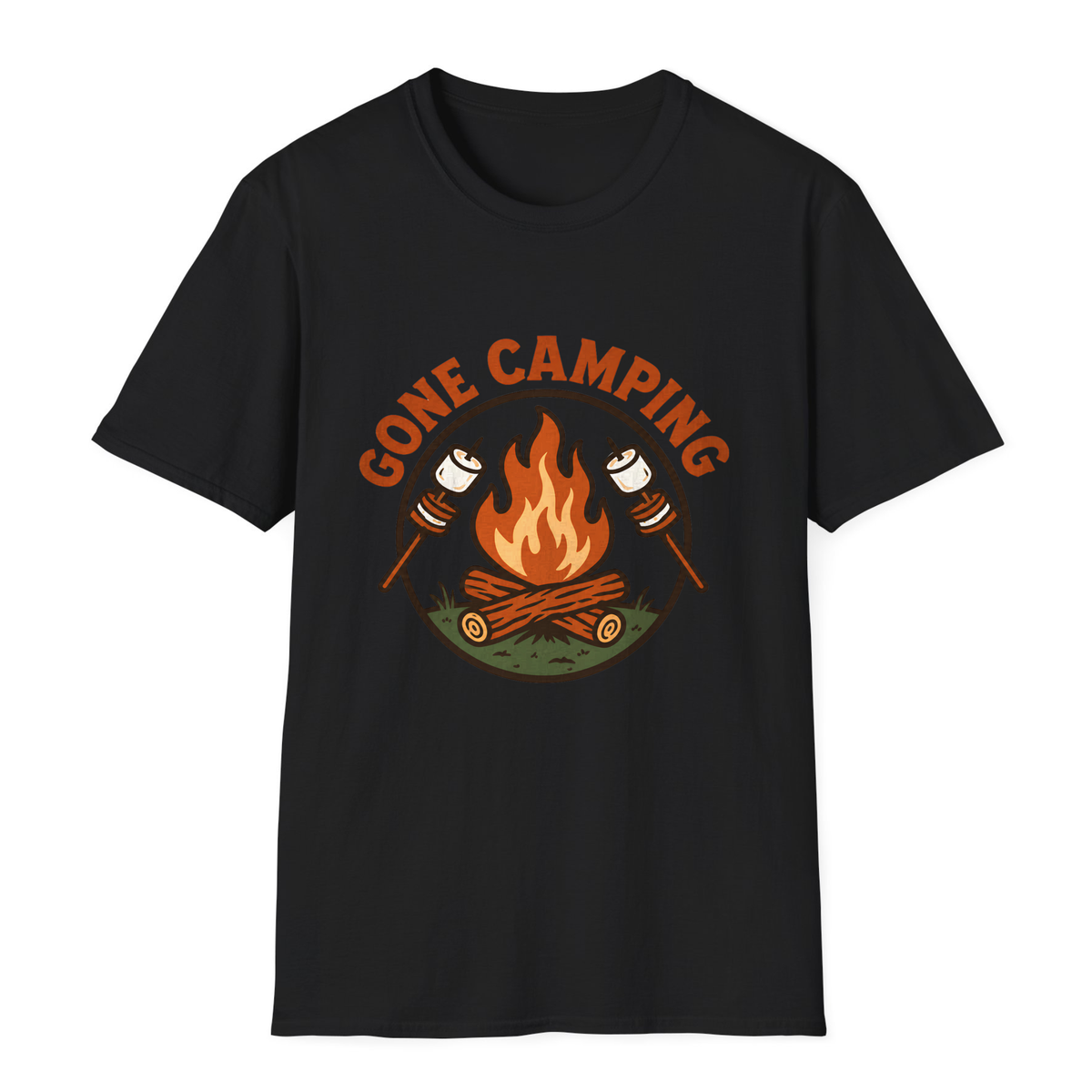 Gone Camping T-Shirt - Black - front