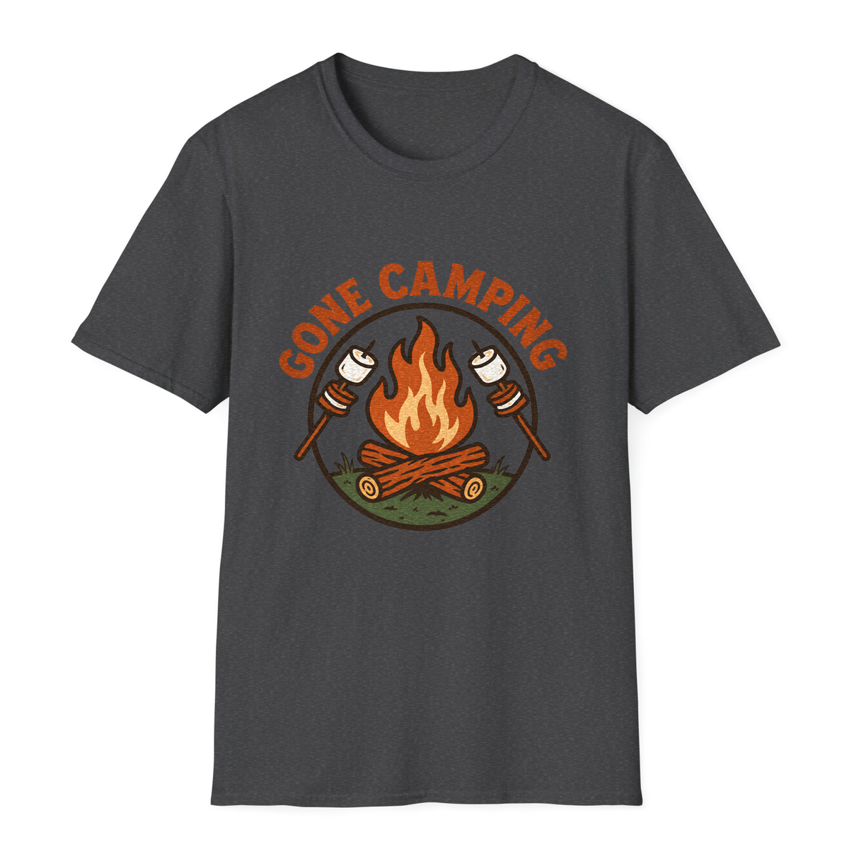 Gone Camping T-Shirt - Dark Heather - front