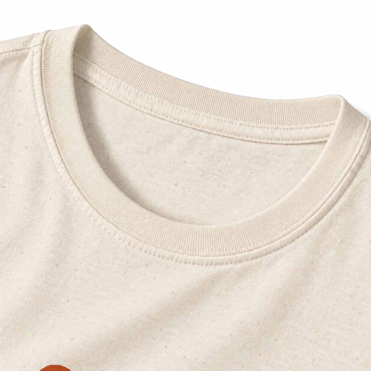 Gone Camping T-Shirt - Natural - collar close-up