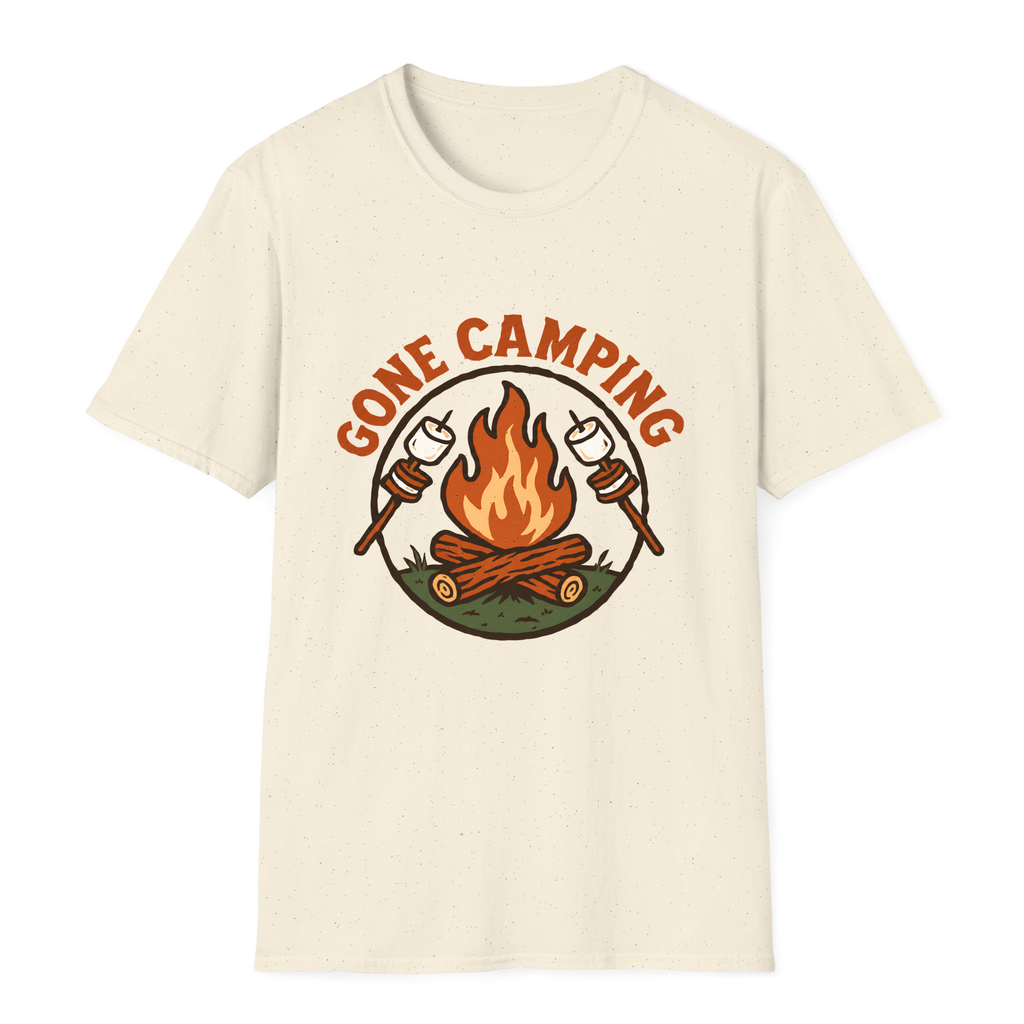 Gone Camping T-Shirt - Natural - front