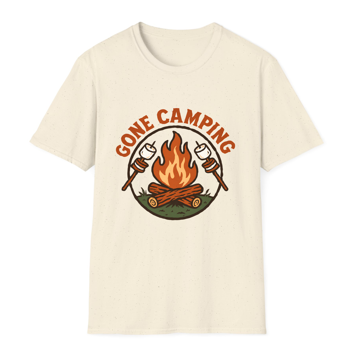 Gone Camping T-Shirt - Natural - front