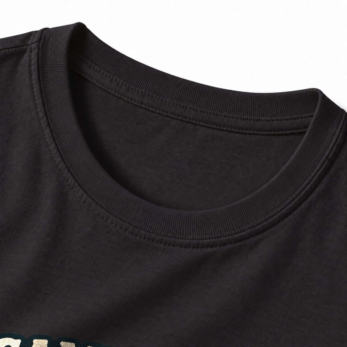 I Came For The View T-Shirt - Black - collar close-up