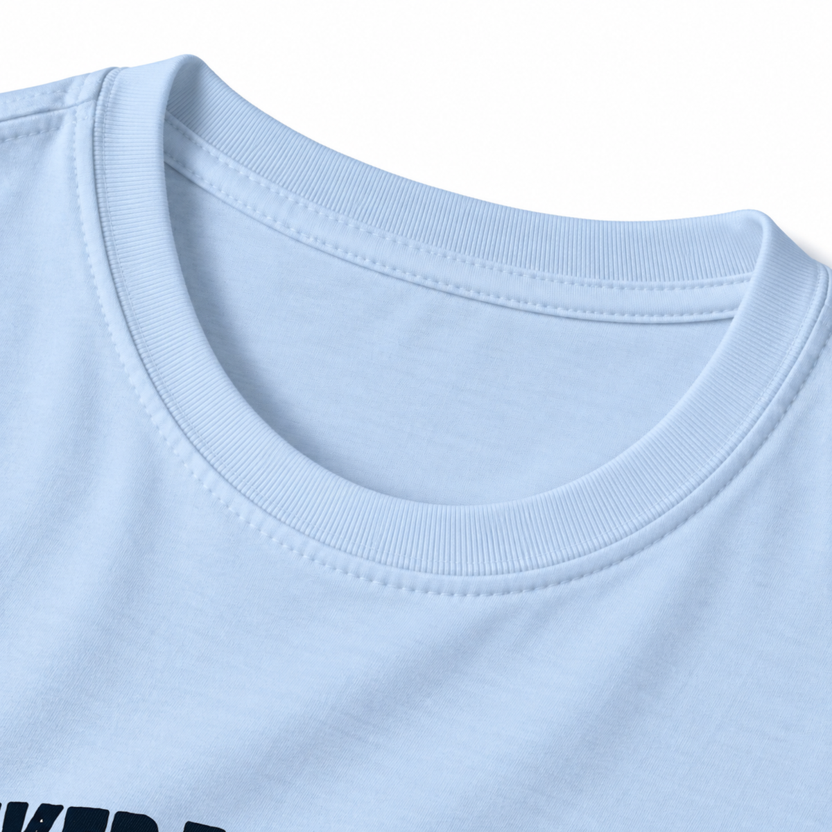 I Checked The Weather It Lied T-Shirt - Light Blue - collar close-up