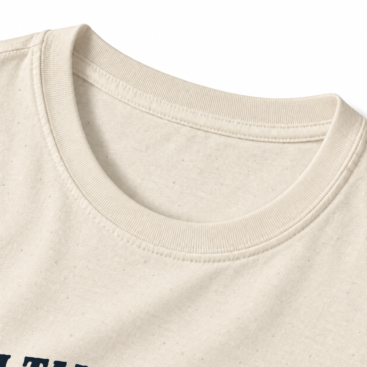 I Take The Scenic Route T-Shirt - Natural - collar close-up