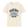 I Take The Scenic Route T-Shirt - Natural - front