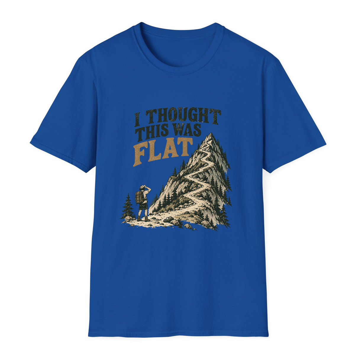 I Thought This Was Flat T-Shirt - Royal - front