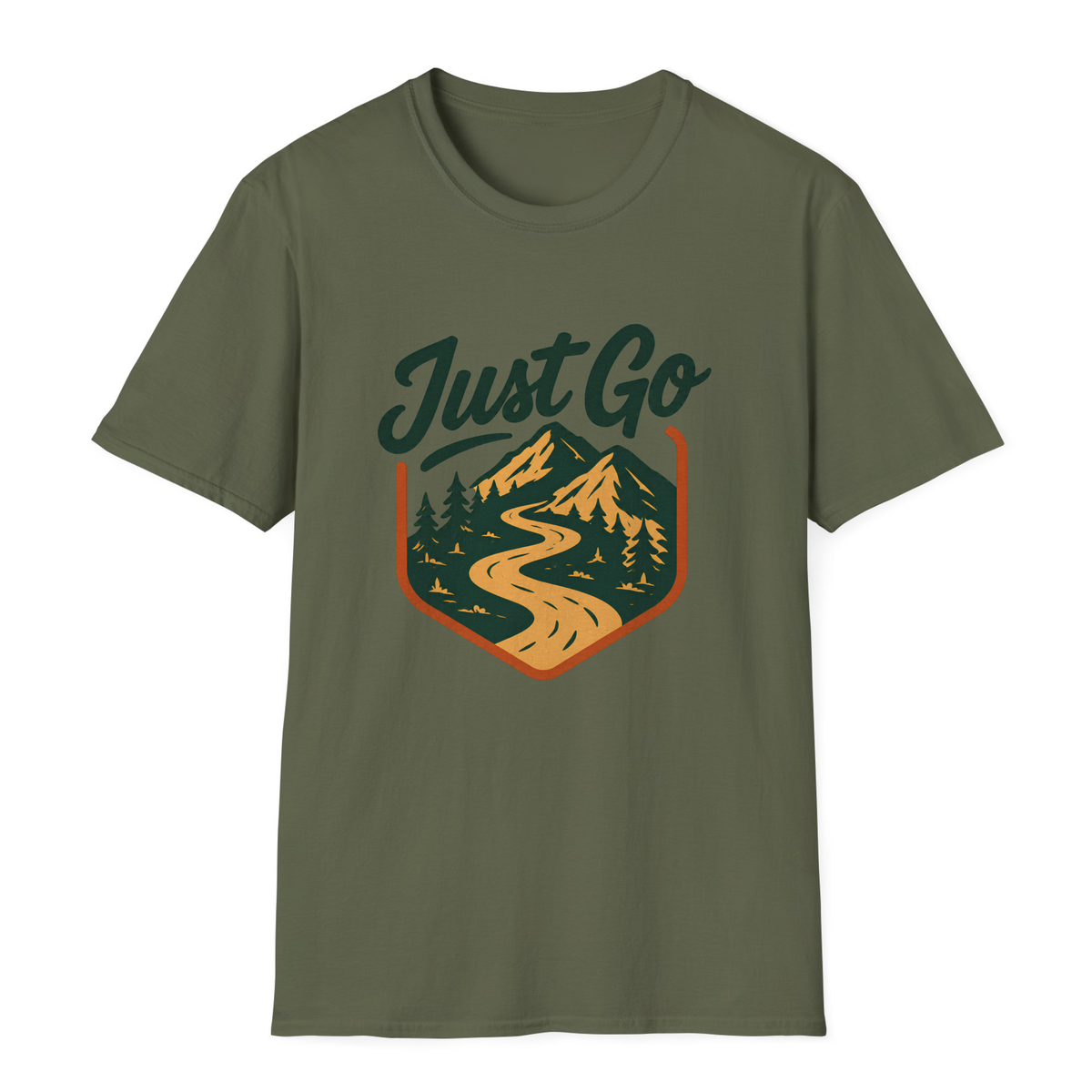 Just Go T-Shirt - Military Green - front