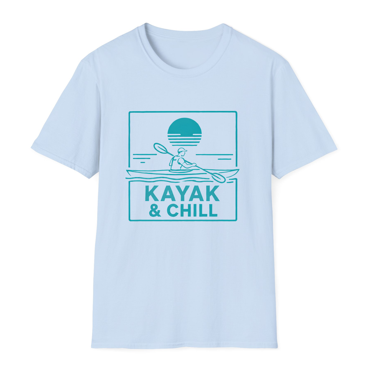 Kayak & Chill T-Shirt - Light Blue - front