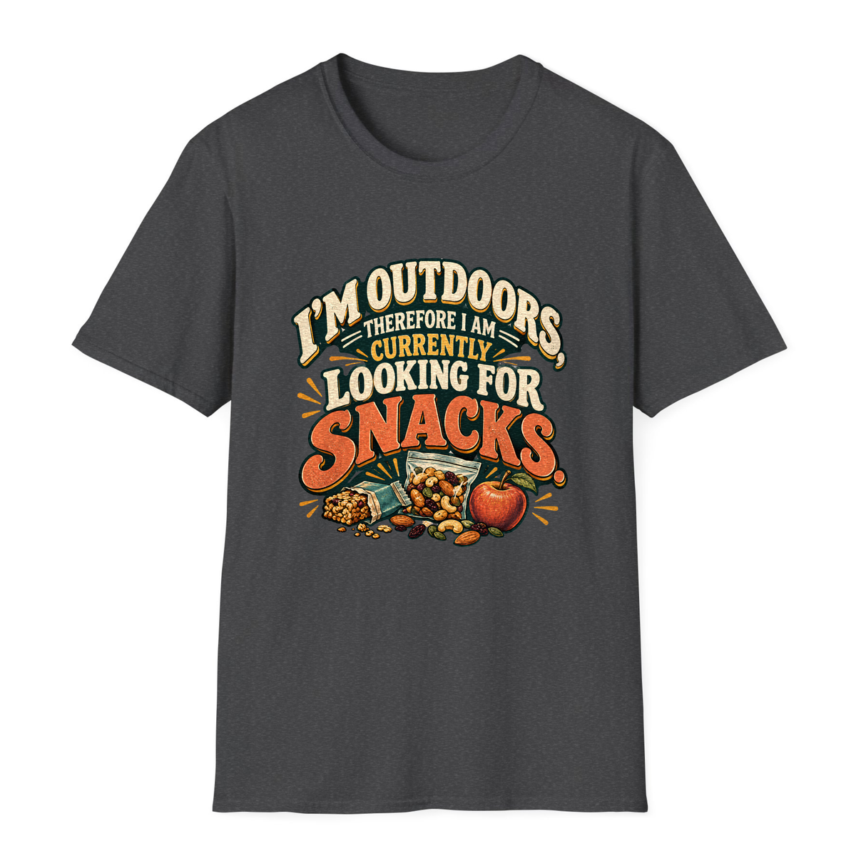 Looking For Snacks T-Shirt - Dark Heather - front