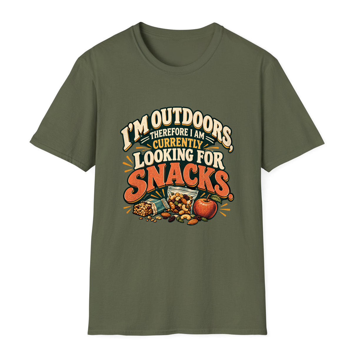 Looking For Snacks T-Shirt - Military Green - front