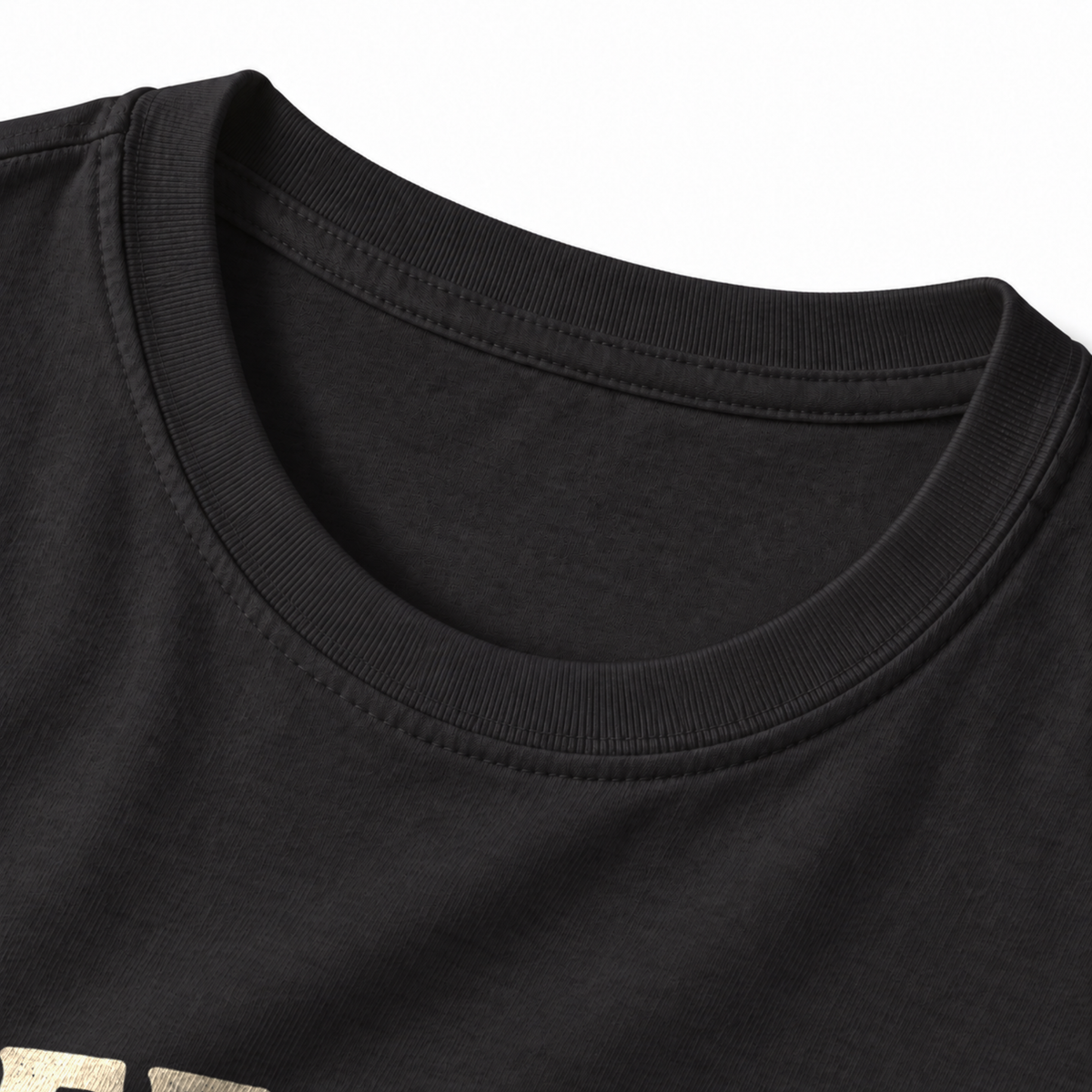 Meet Me Outside T-Shirt - Black - collar close-up