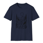 Moonlit Mountain Landscape T-Shirt - Navy - front