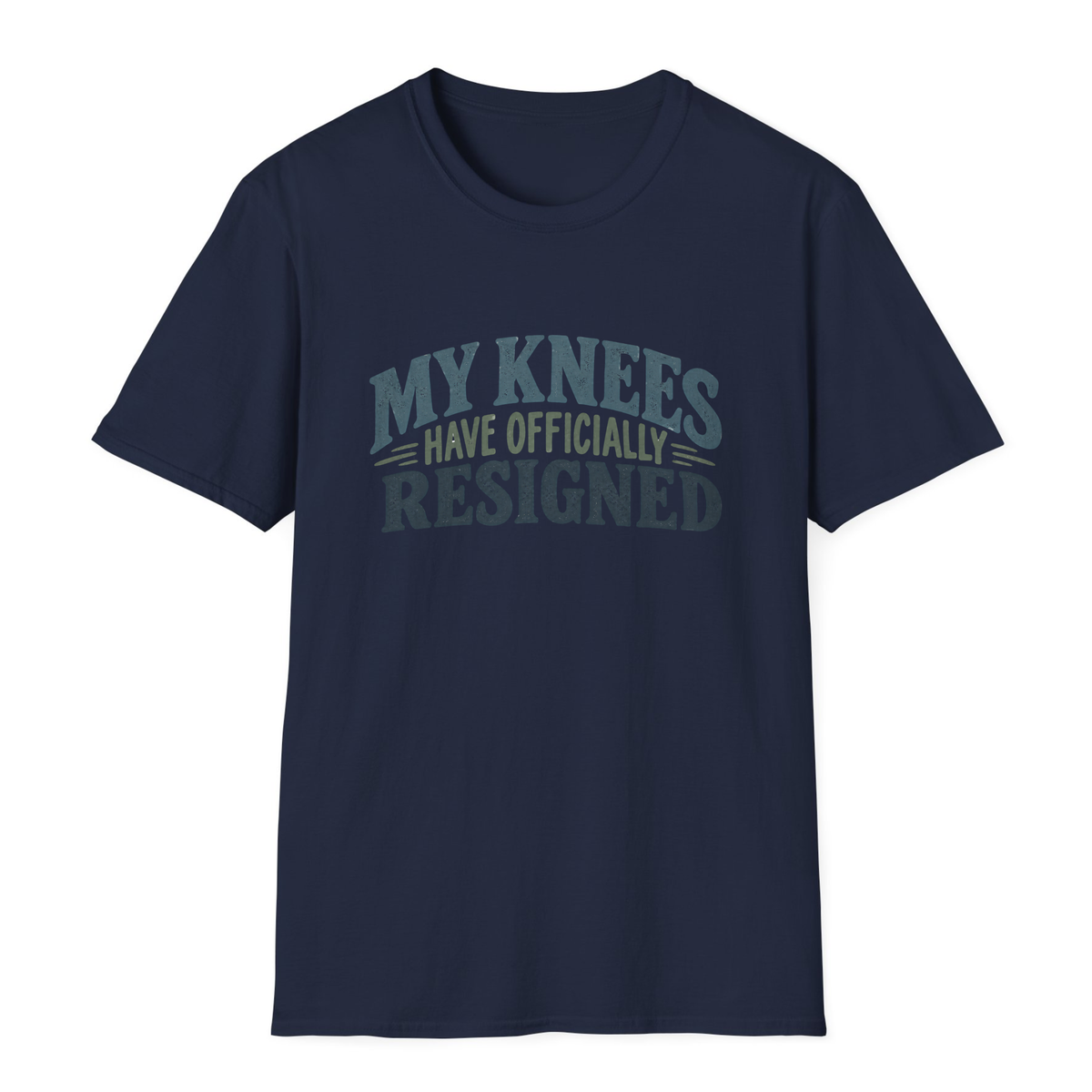 My Knees Have Officially Resigned T-Shirt - Navy - front