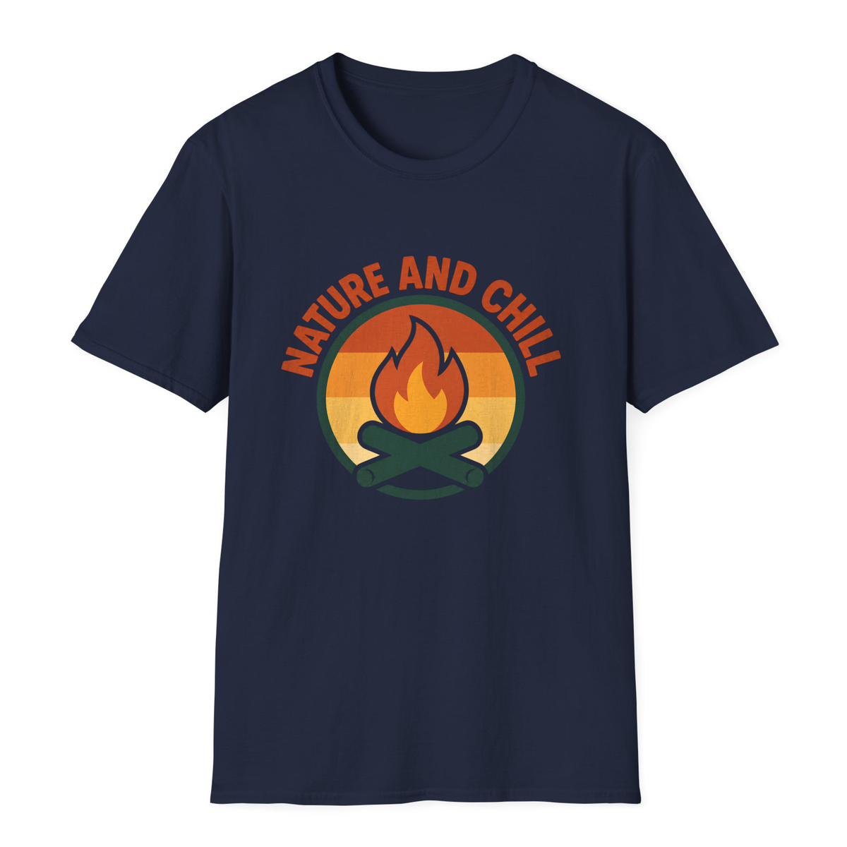 Nature And Chill T-Shirt - Navy - front