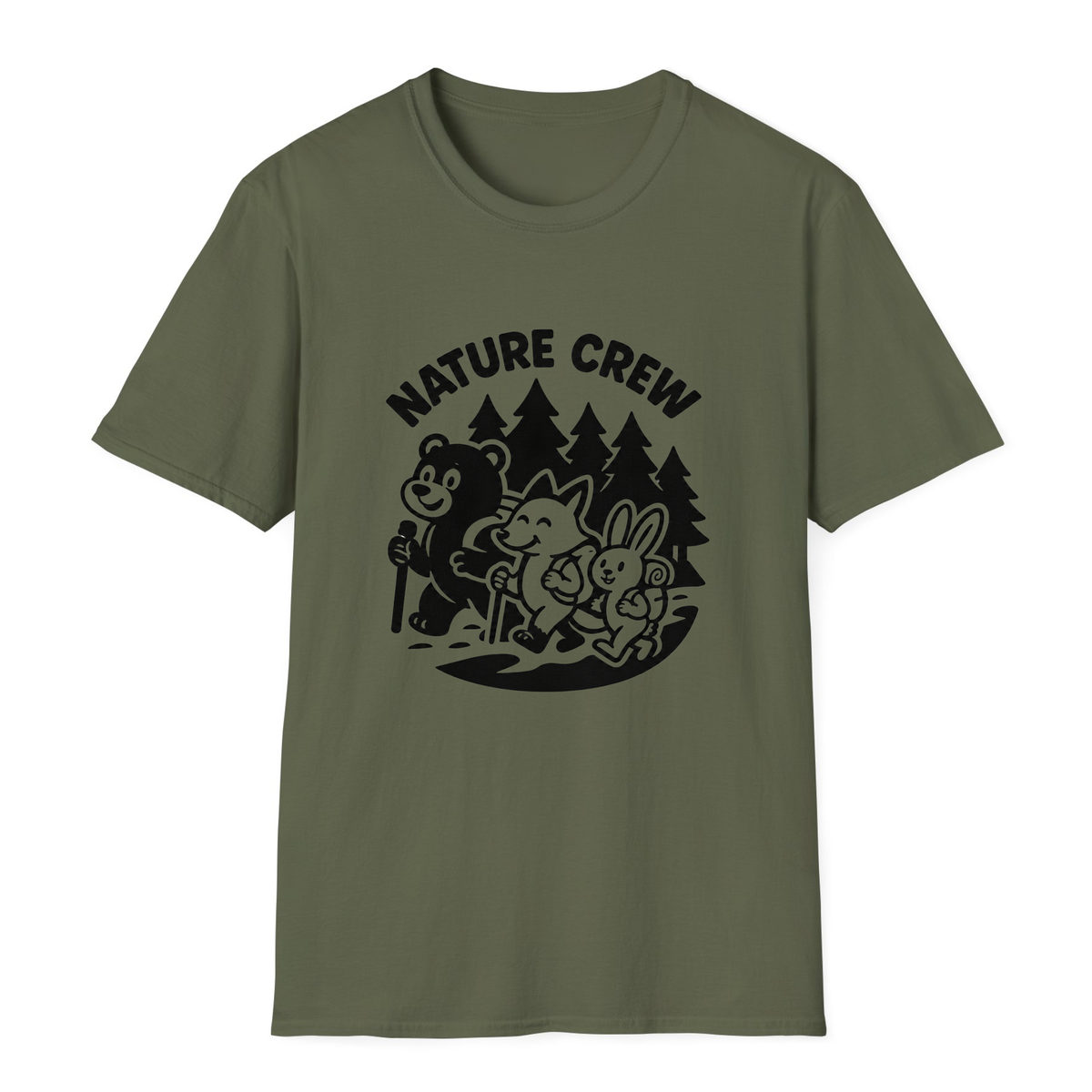 Nature Crew T-Shirt - Military Green - front