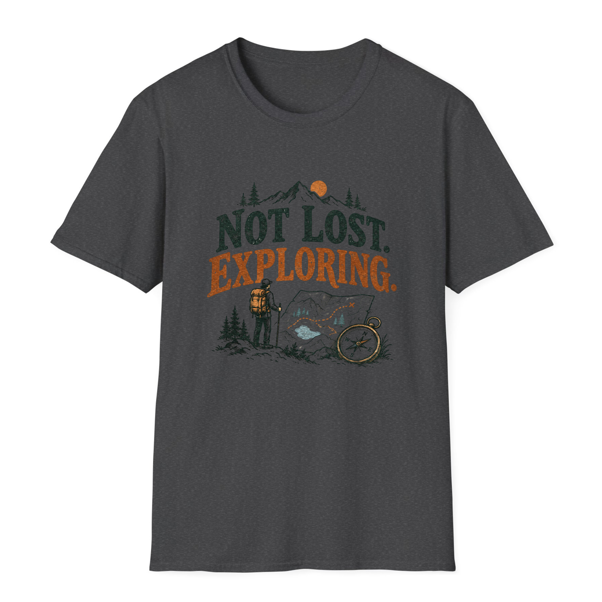 Not Lost T-Shirt - Dark Heather - front