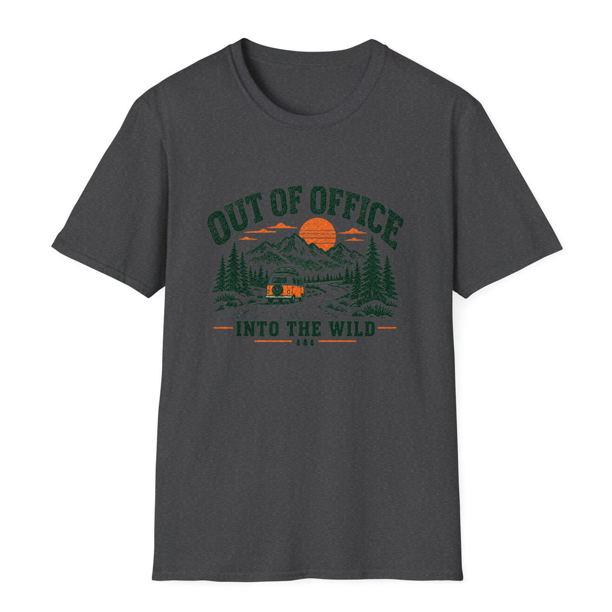 Out Of Office T-Shirt - Dark Heather - front
