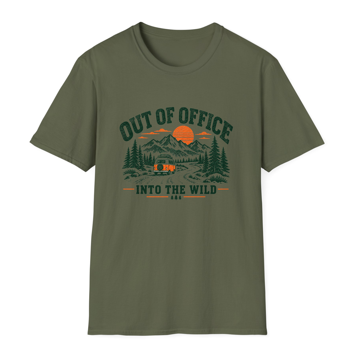 Out Of Office T-Shirt - Military Green - front