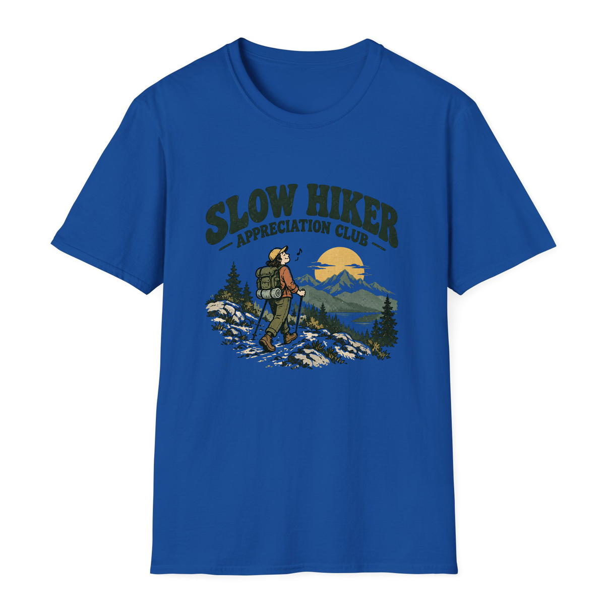 Slow Hiker Appreciation Club T-Shirt - Royal - front