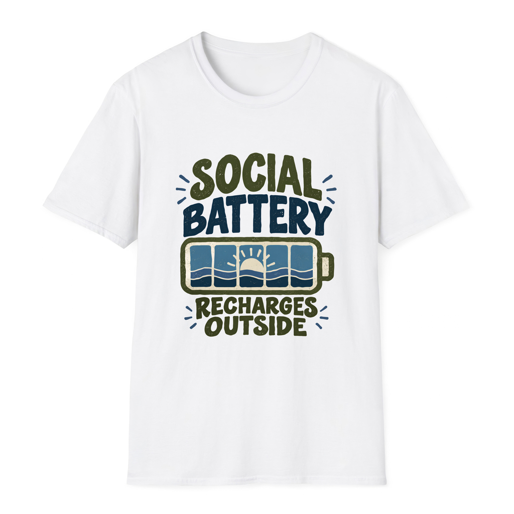 Social Battery T-Shirt - White - front