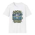 Social Battery T-Shirt - White - front
