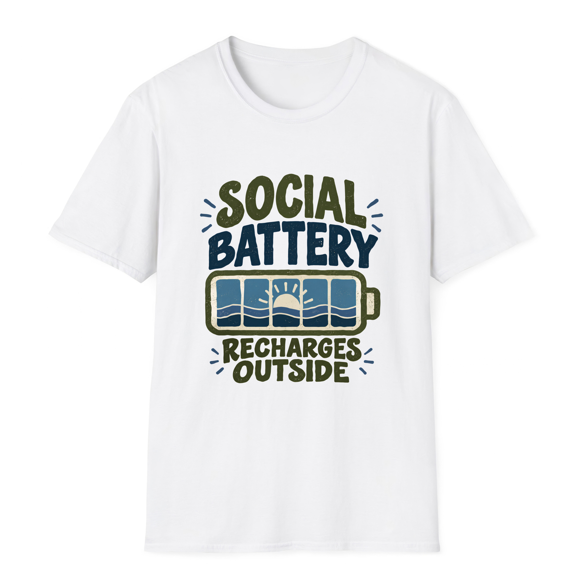 Social Battery T-Shirt - White - front