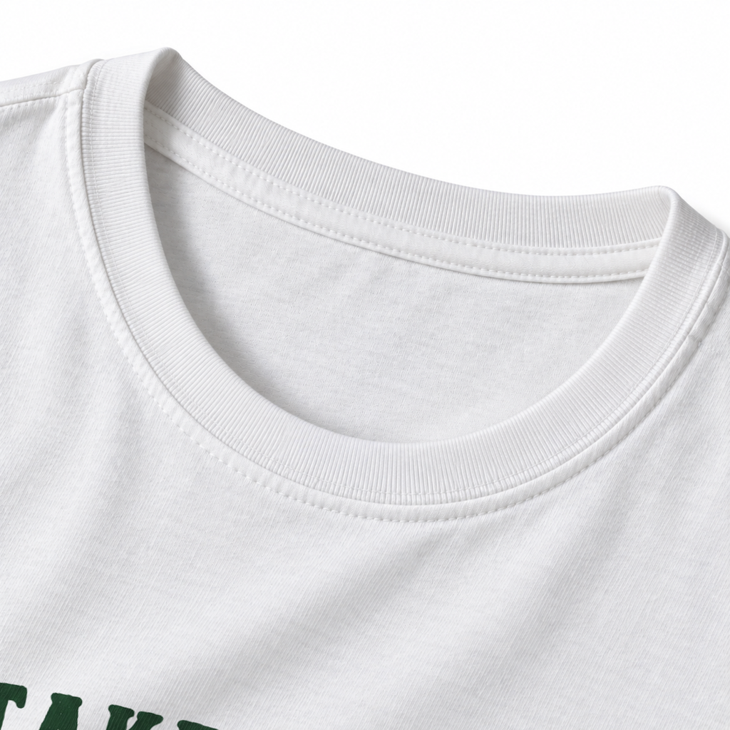 Take the Long Way T-Shirt - White - collar close-up