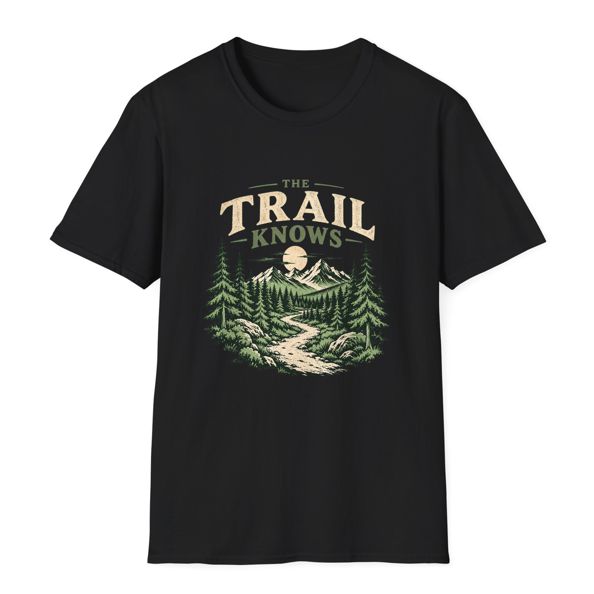 The Trail Knows T-Shirt - Black - front