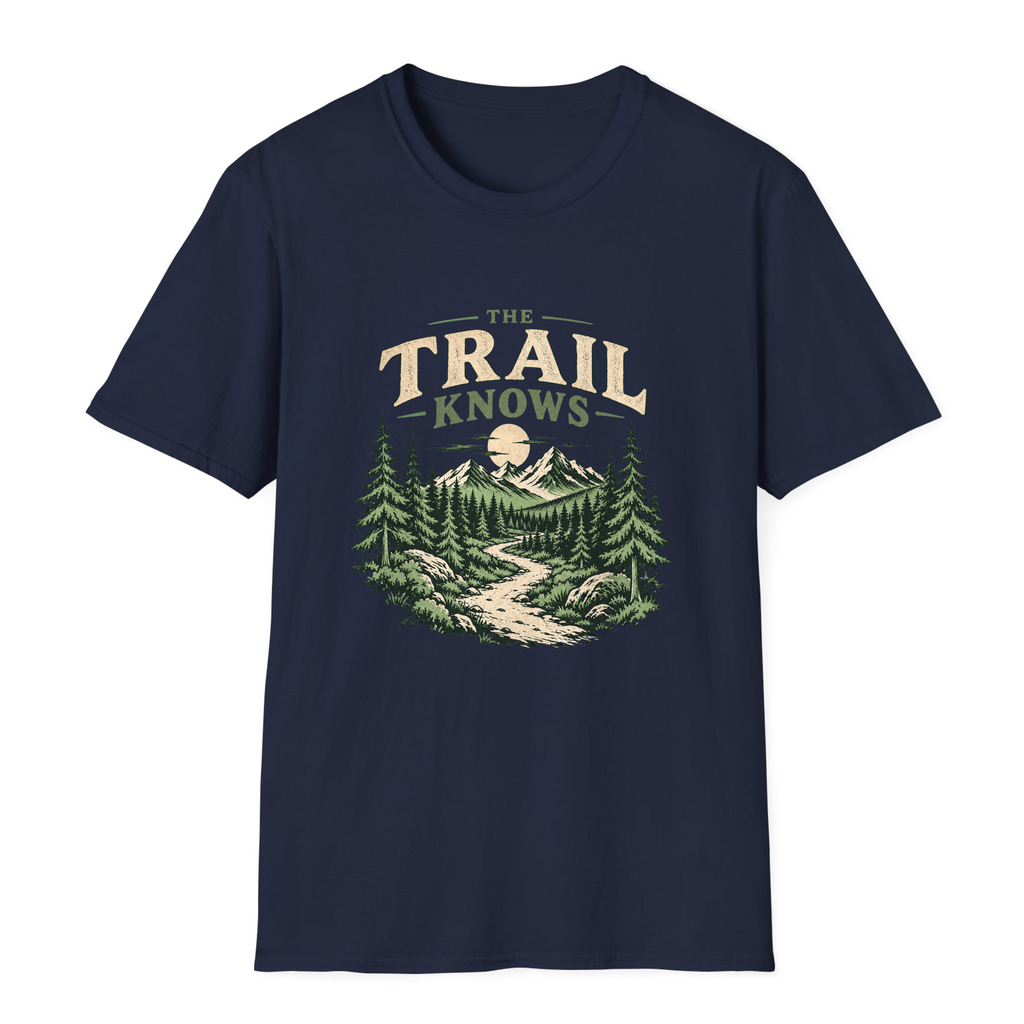The Trail Knows T-Shirt - Navy - front