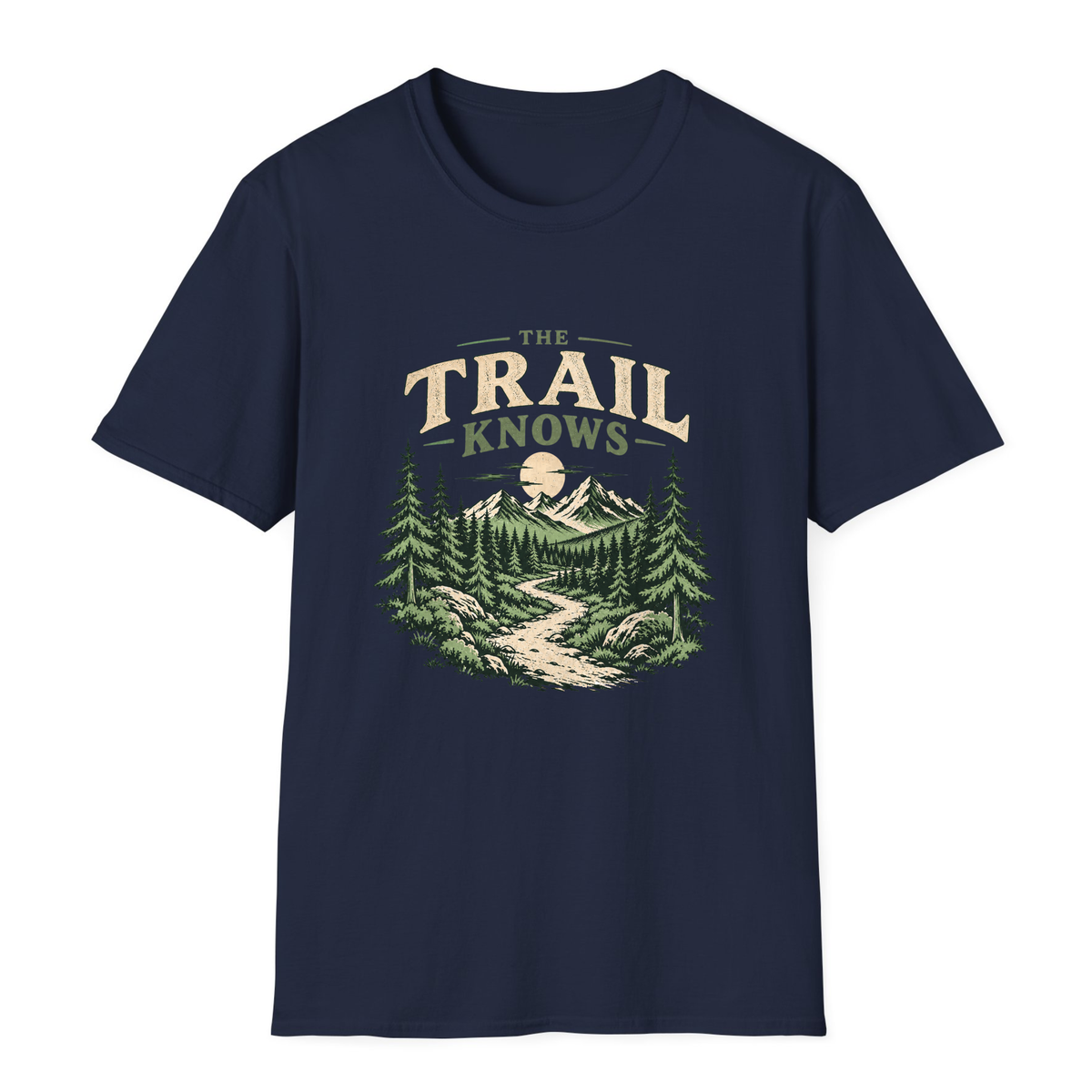 The Trail Knows T-Shirt - Navy - front