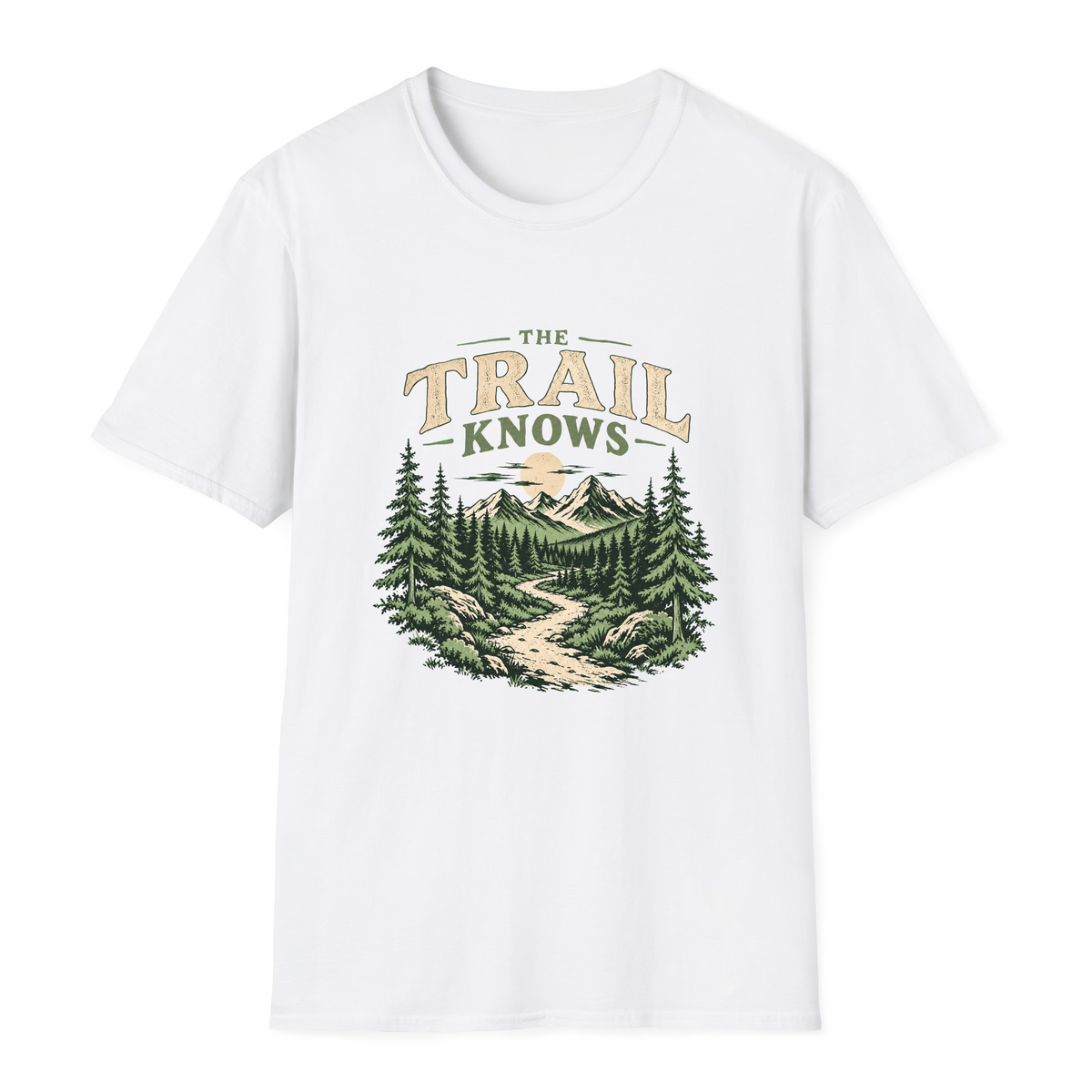 The Trail Knows T-Shirt - White - front