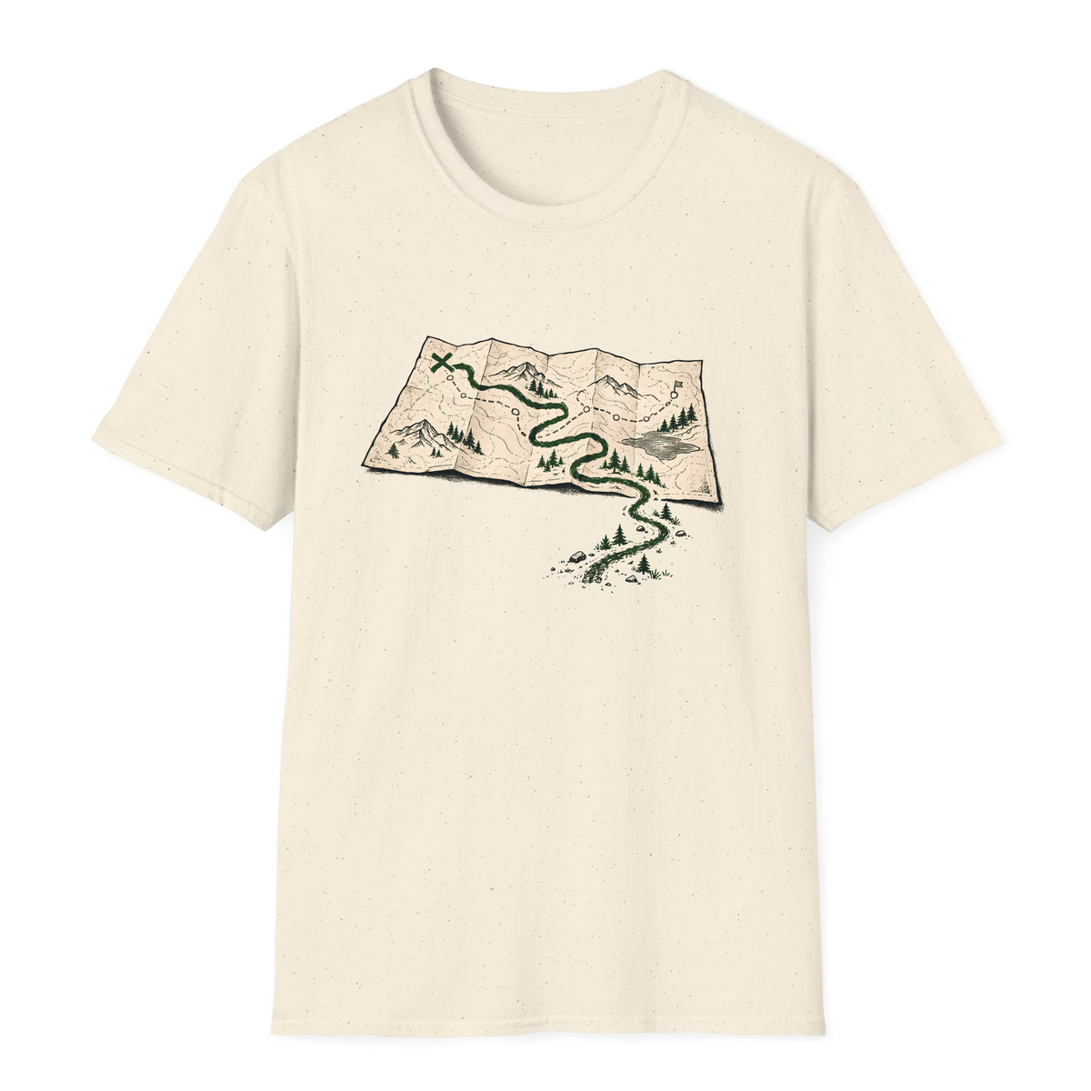 Trail Map T-Shirt - Natural - front