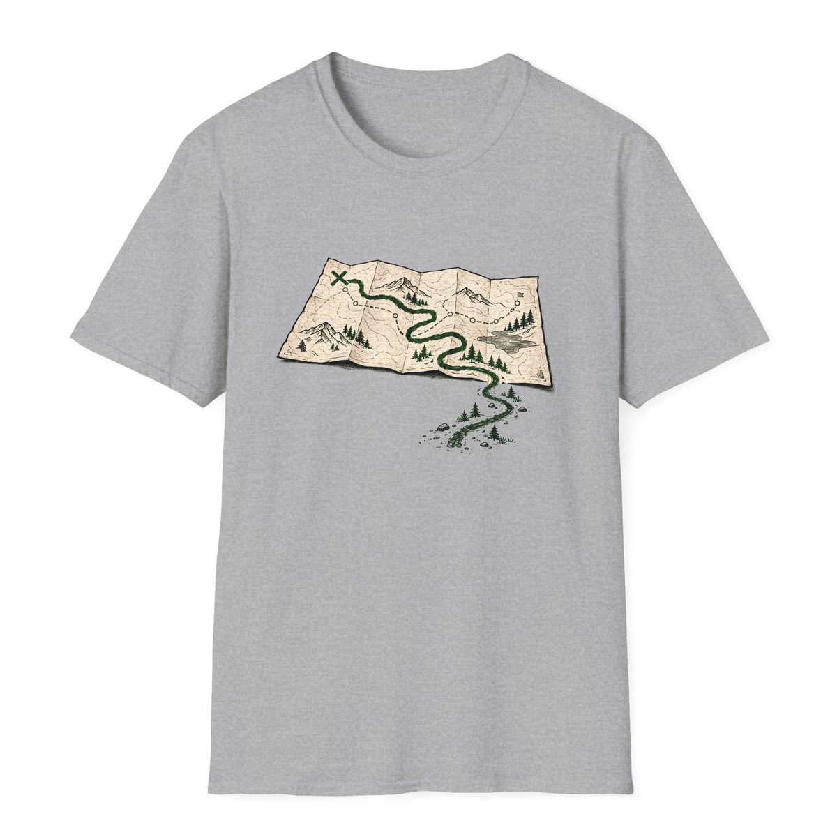 Trail Map T-Shirt - Sport Grey - front
