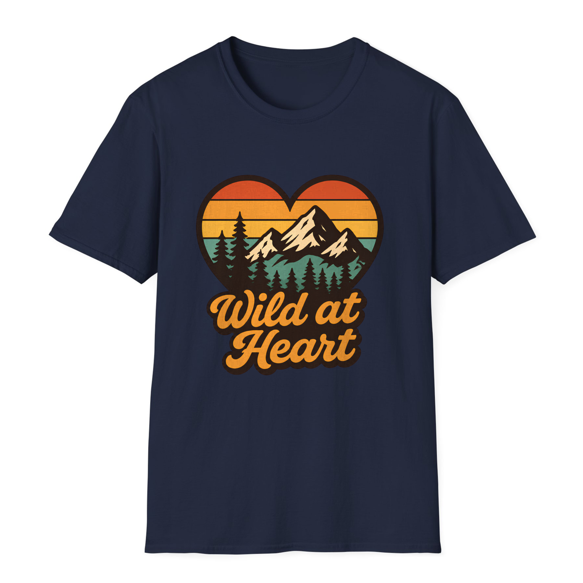 Wild At Heart T-Shirt - Navy - front